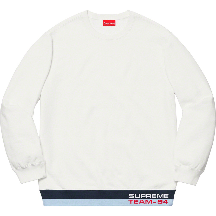 Supreme Rib Stripe Crewneck (SS19) - White - $138