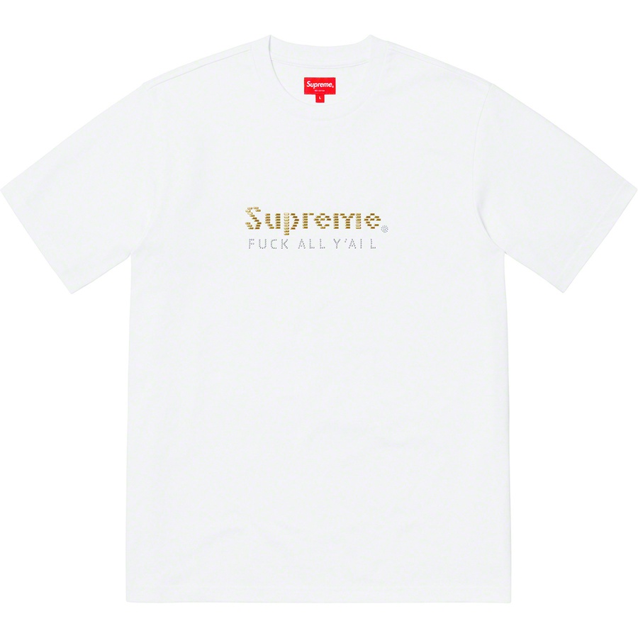 Supreme Gold Bars Tee (SS19) - White - $78