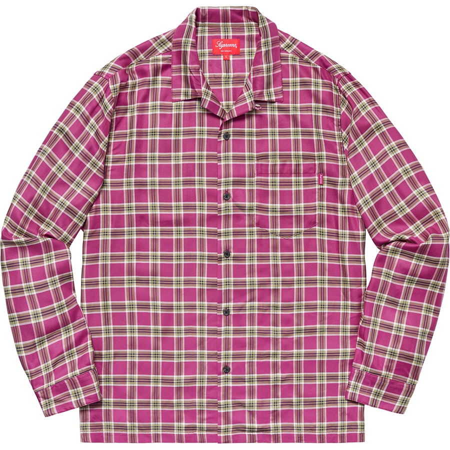 Supreme Plaid Rayon Shirt (SS19) - Magenta - $138