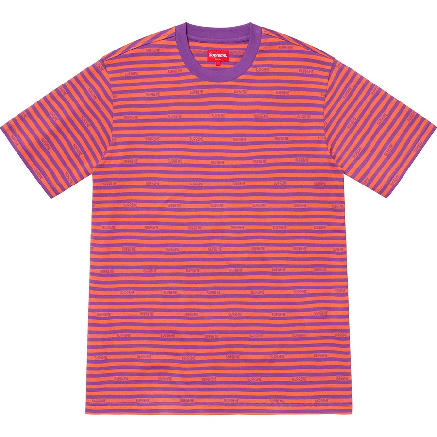 Supreme Logo Stripe S S Top (SS19) - Purple - $88