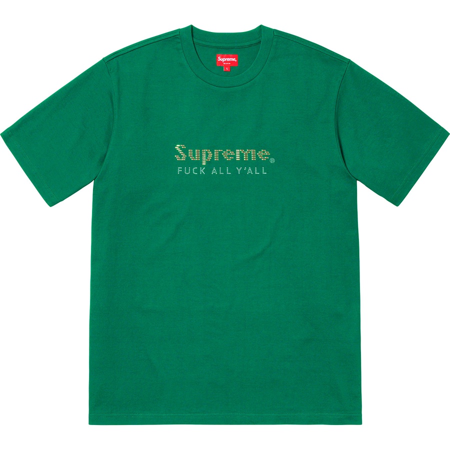 Supreme Gold Bars Tee (SS19) - Green - $78
