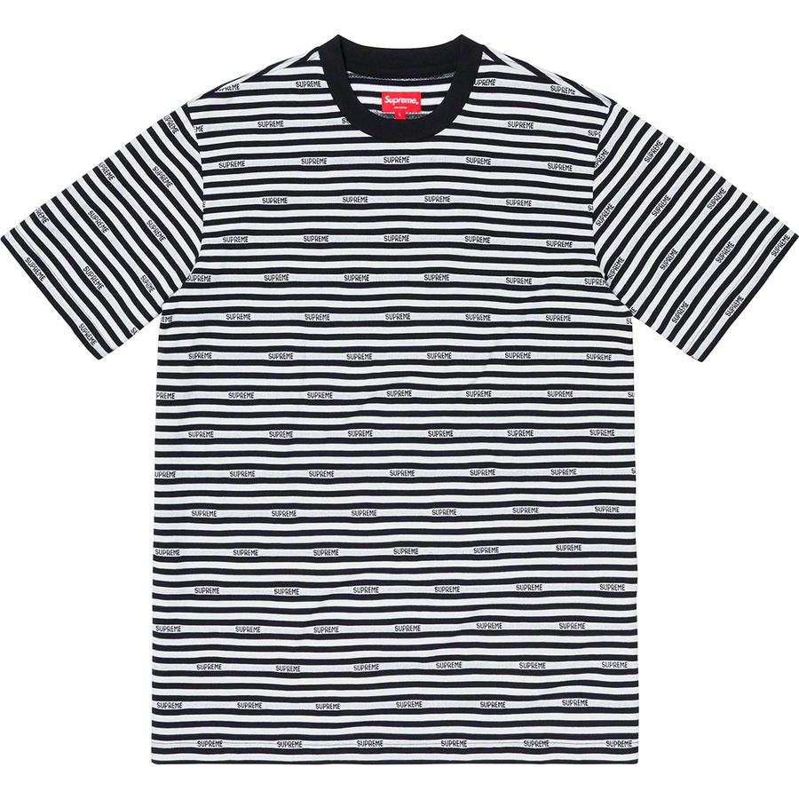 Supreme Logo Stripe S S Top (SS19) - Black - $88