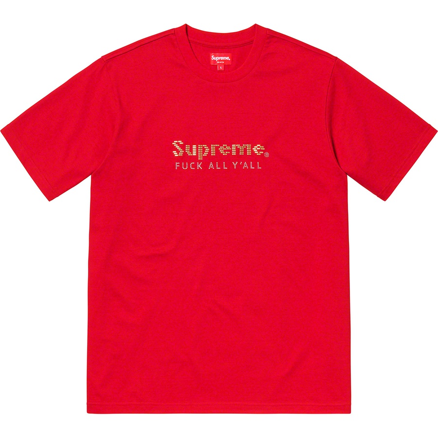 Supreme Gold Bars Tee (SS19) - Red - $78