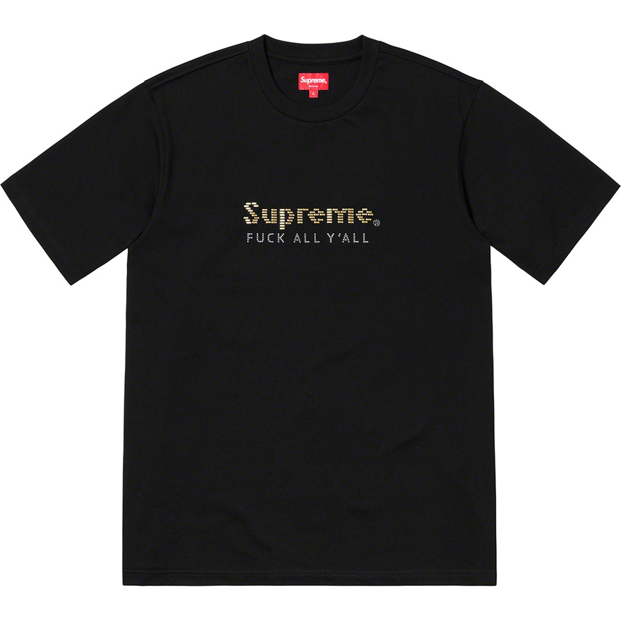 Supreme Gold Bars Tee (SS19) - Black - $78