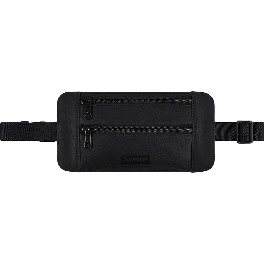 Supreme Leather Waist Shoulder Pouch (SS19) - Black - $138