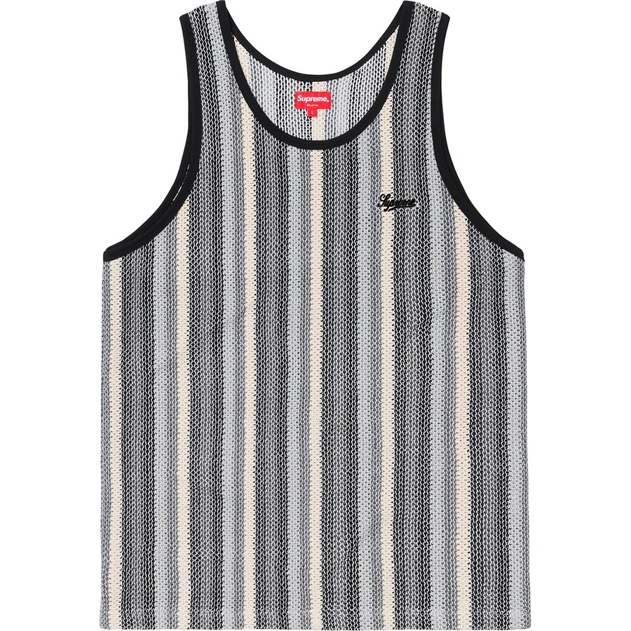 Supreme Knit Stripe Tank Top (SS19) - Black - $98