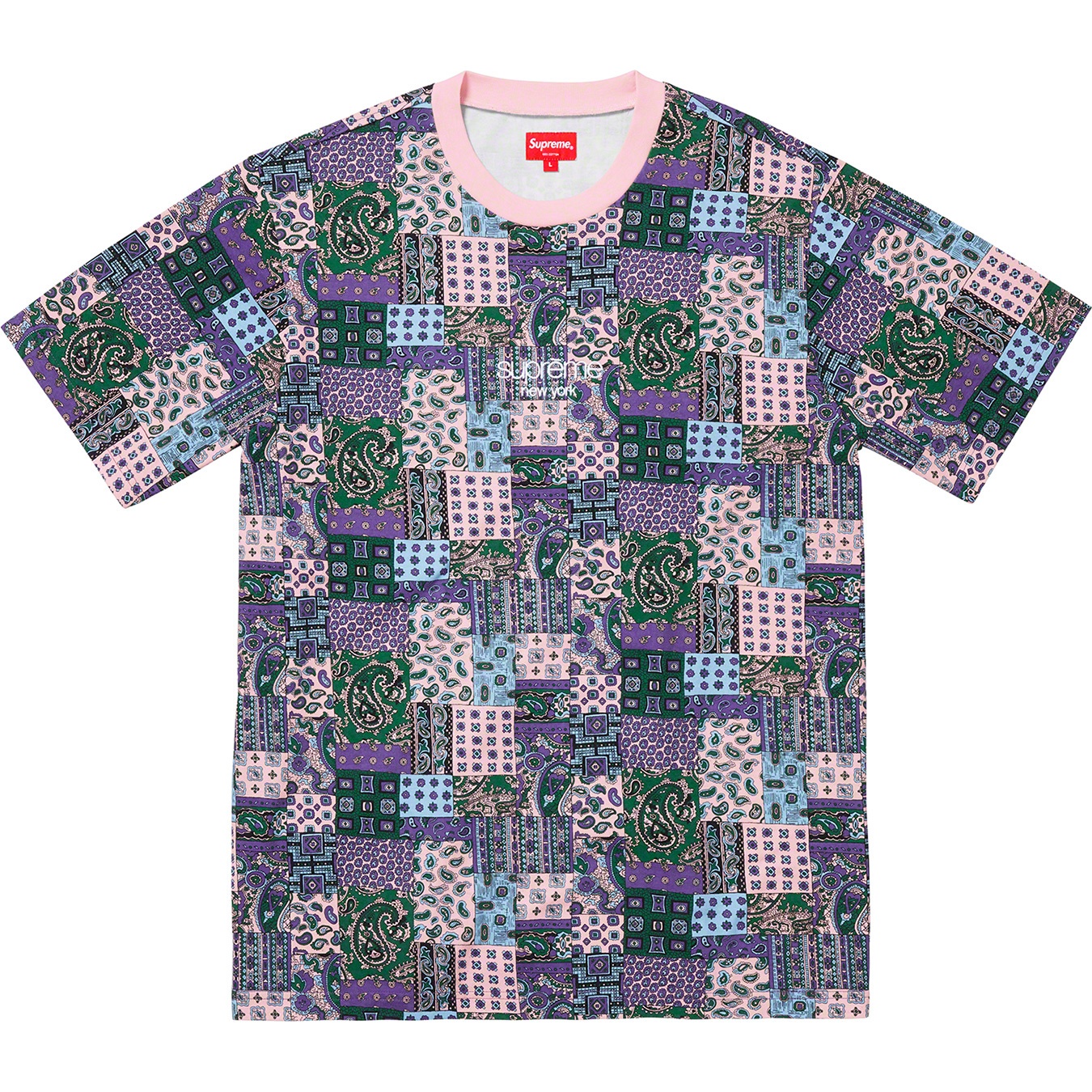 Supreme Patchwork Paisley S S Top (SS19) - Pink - $88