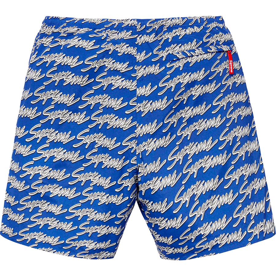 Supreme Signature Script Logo Water Short (SS19) - Royal - $118