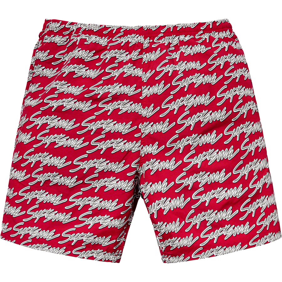 Supreme Signature Script Logo Water Short (SS19) - Red - $118