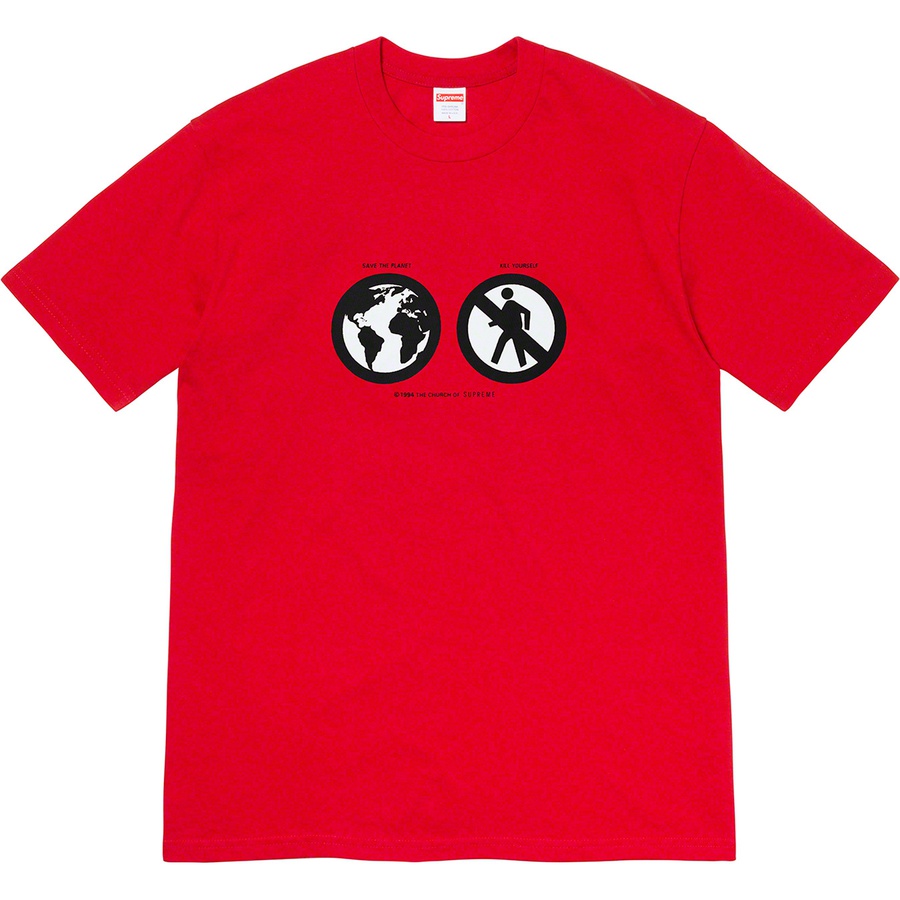 Supreme Save The Planet Tee (FW19) - Red - $38