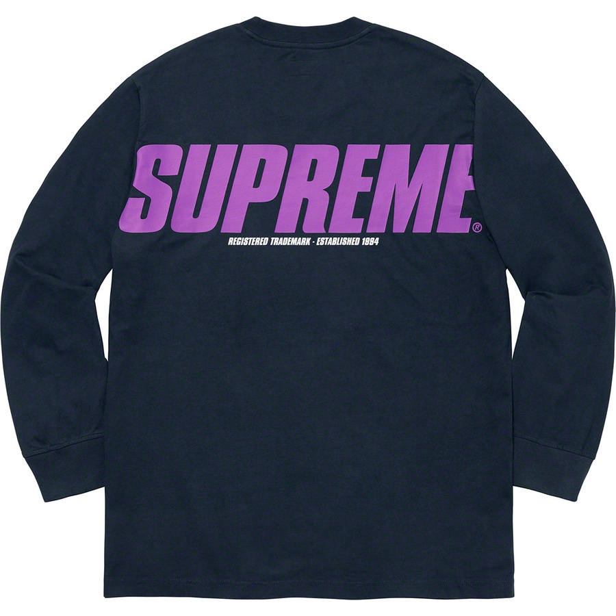 Supreme Trademark L S Top (FW19) - Navy - $78