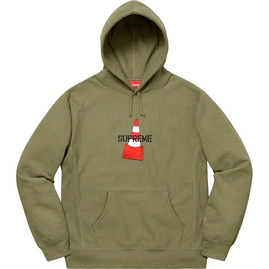 Supreme Cone Hooded Sweatshirt (FW19) - Light Olive - $158