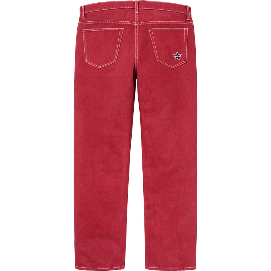 Supreme Washed Regular Jean (FW19) - Red - $148