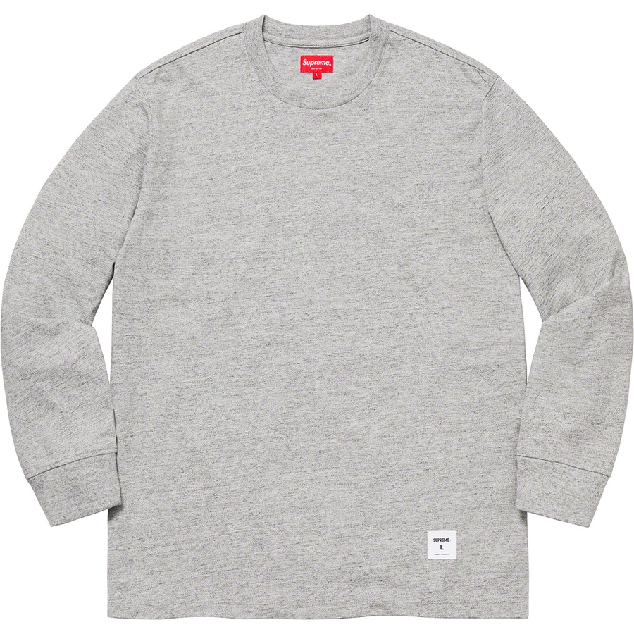 Supreme Trademark L S Top (FW19) - Heather Grey - $78