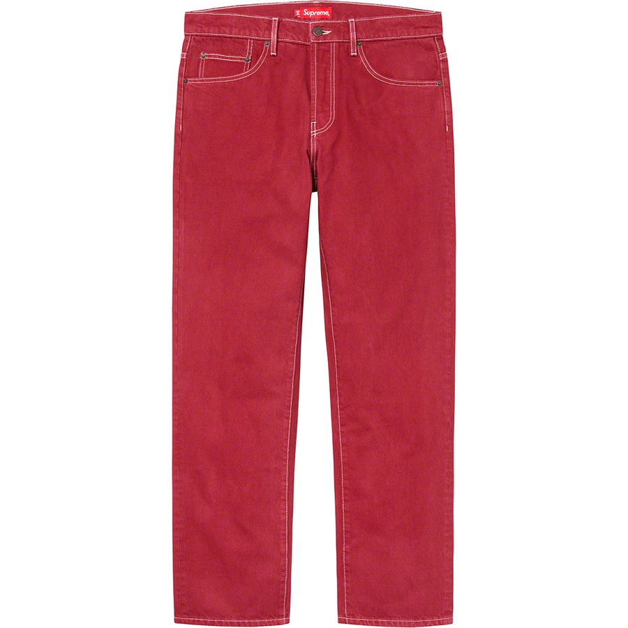 Supreme Washed Regular Jean (FW19) - Red - $148