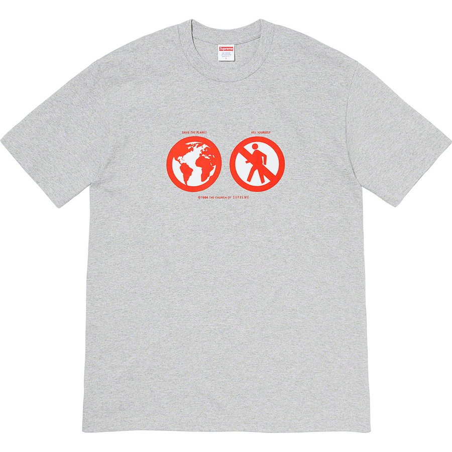 Supreme Save The Planet Tee (FW19) - Heather Grey - $38