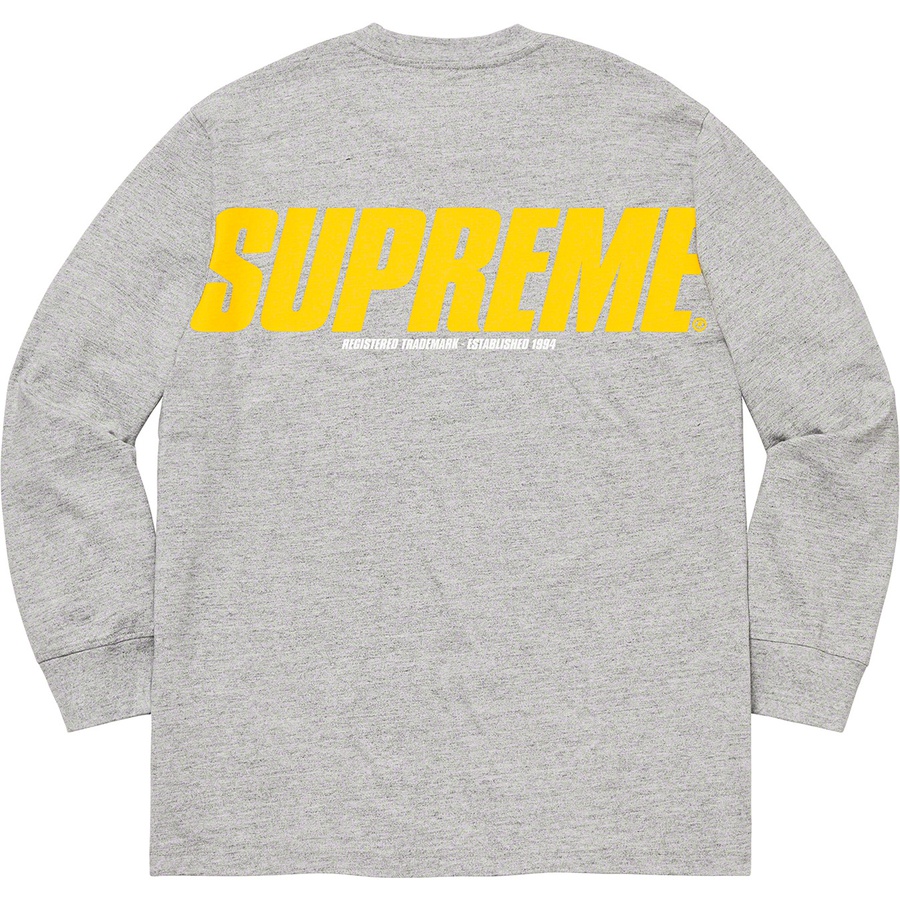 Supreme Trademark L S Top (FW19) - Heather Grey - $78
