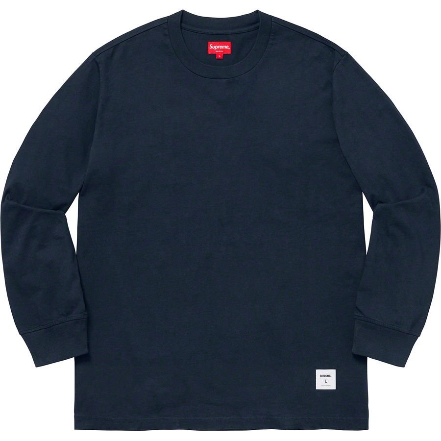 Supreme Trademark L S Top (FW19) - Navy - $78