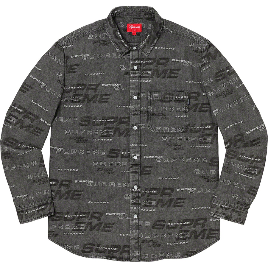Supreme Dimensions Logo Denim Shirt (FW19) - Black - $138