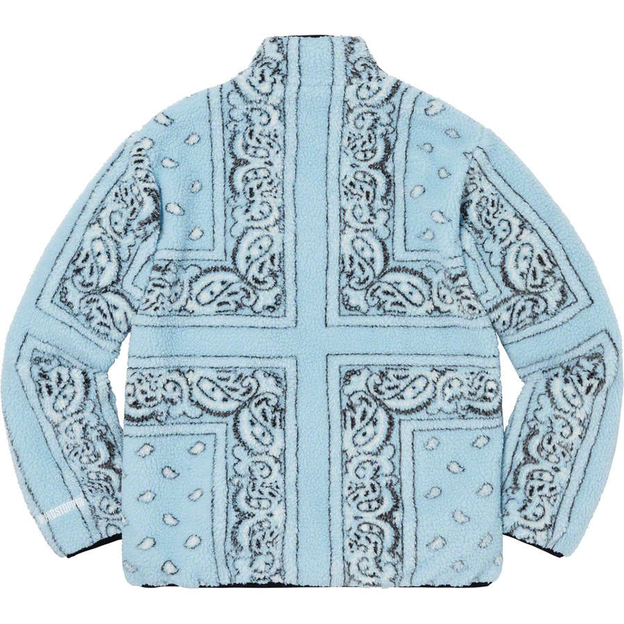 Supreme Reversible Bandana Fleece Jacket (FW19) - Light Blue - $228