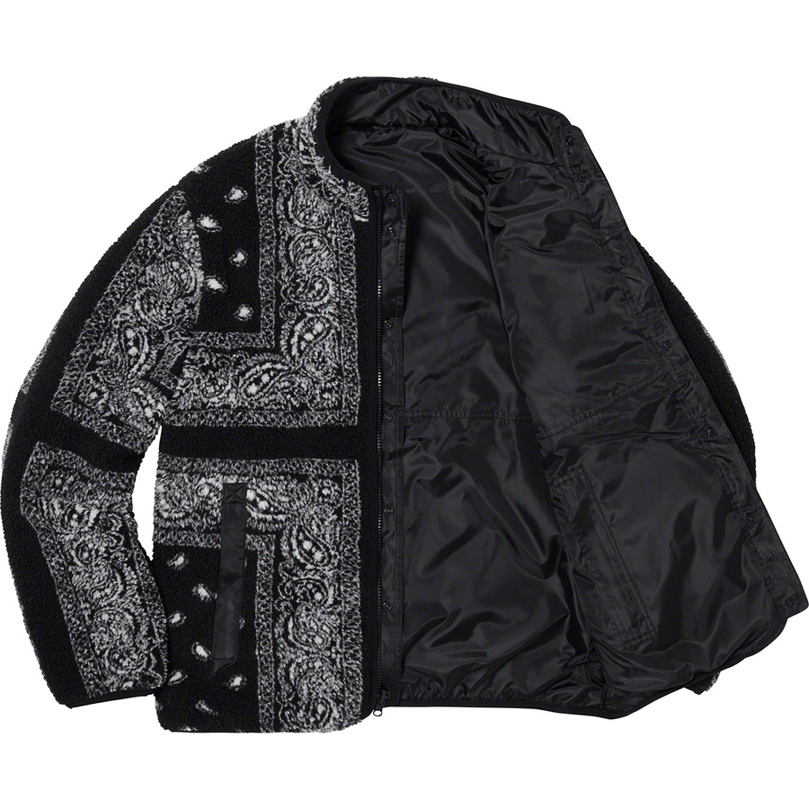 Supreme Reversible Bandana Fleece Jacket (FW19) - Black - $228