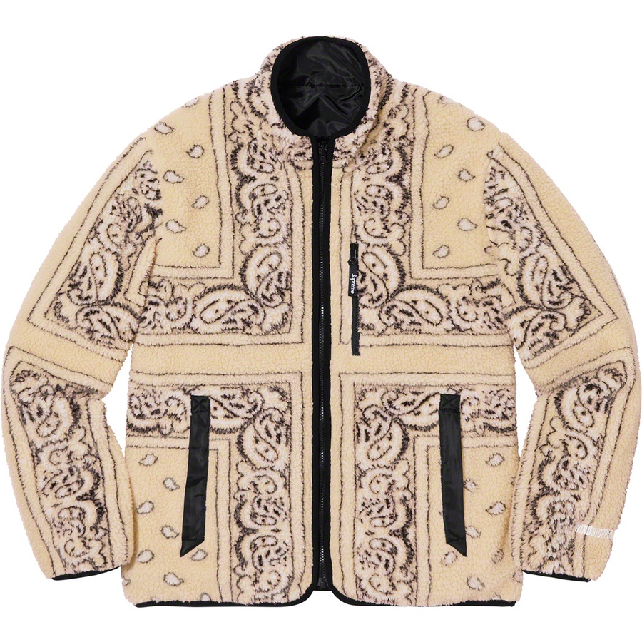 Supreme Reversible Bandana Fleece Jacket (FW19) - Tan - $228