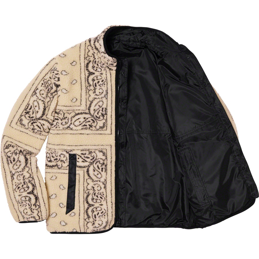 Supreme Reversible Bandana Fleece Jacket (FW19) - Tan - $228