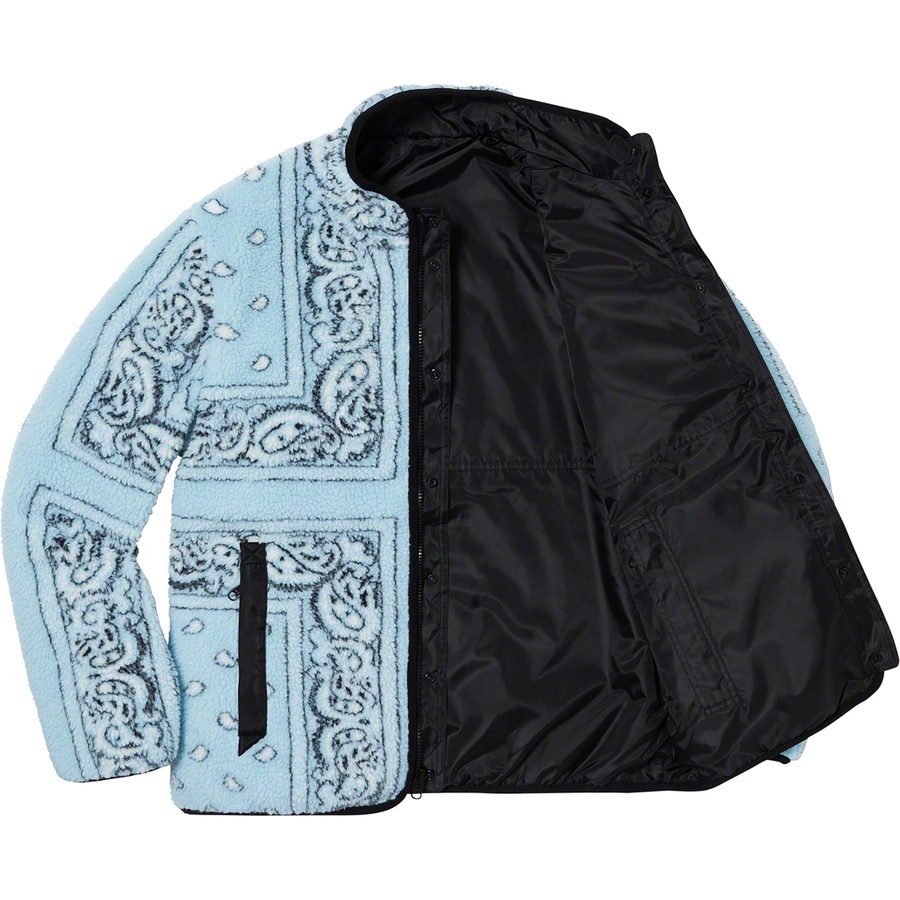 Supreme Reversible Bandana Fleece Jacket (FW19) - Light Blue - $228
