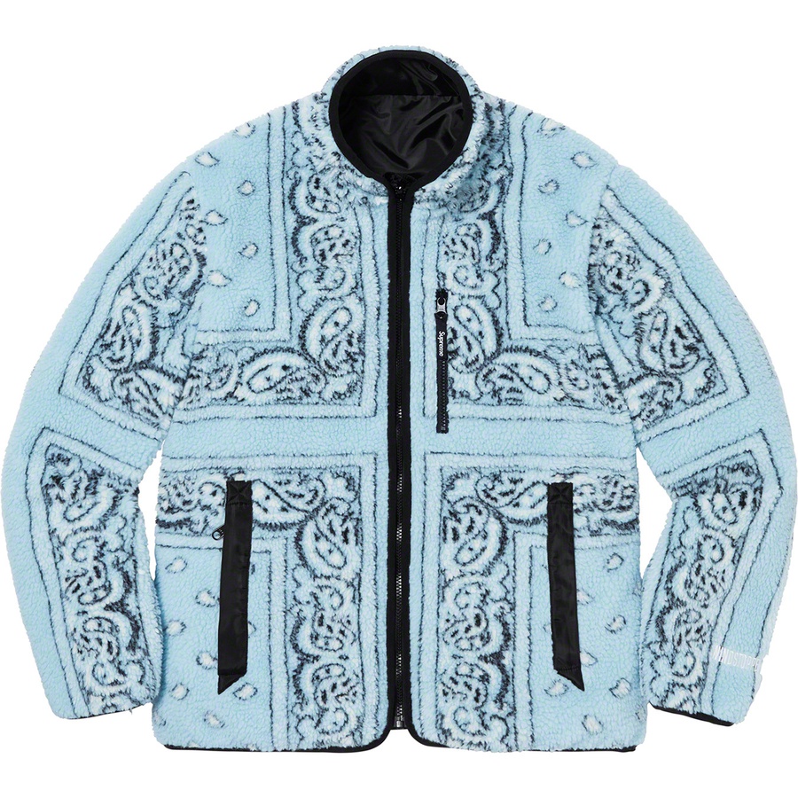Supreme Reversible Bandana Fleece Jacket (FW19) - Light Blue - $228