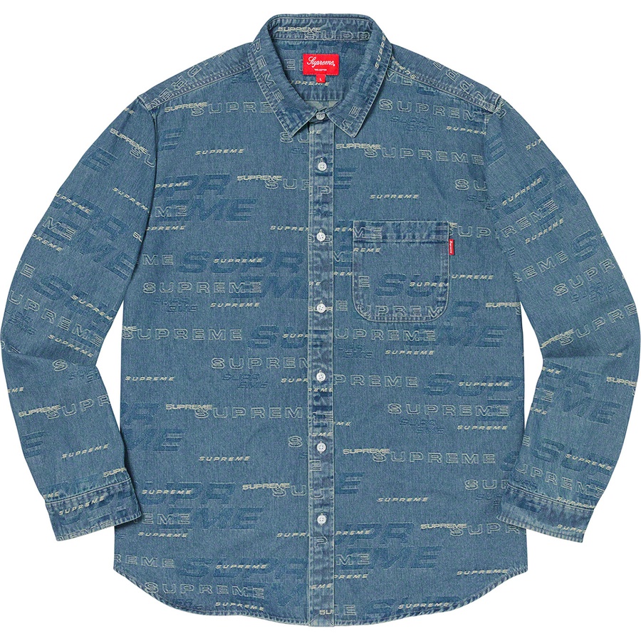 Supreme Dimensions Logo Denim Shirt (FW19) - Blue - $138