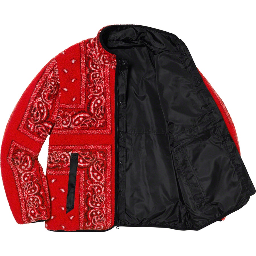 Supreme Reversible Bandana Fleece Jacket (FW19) - Red - $228