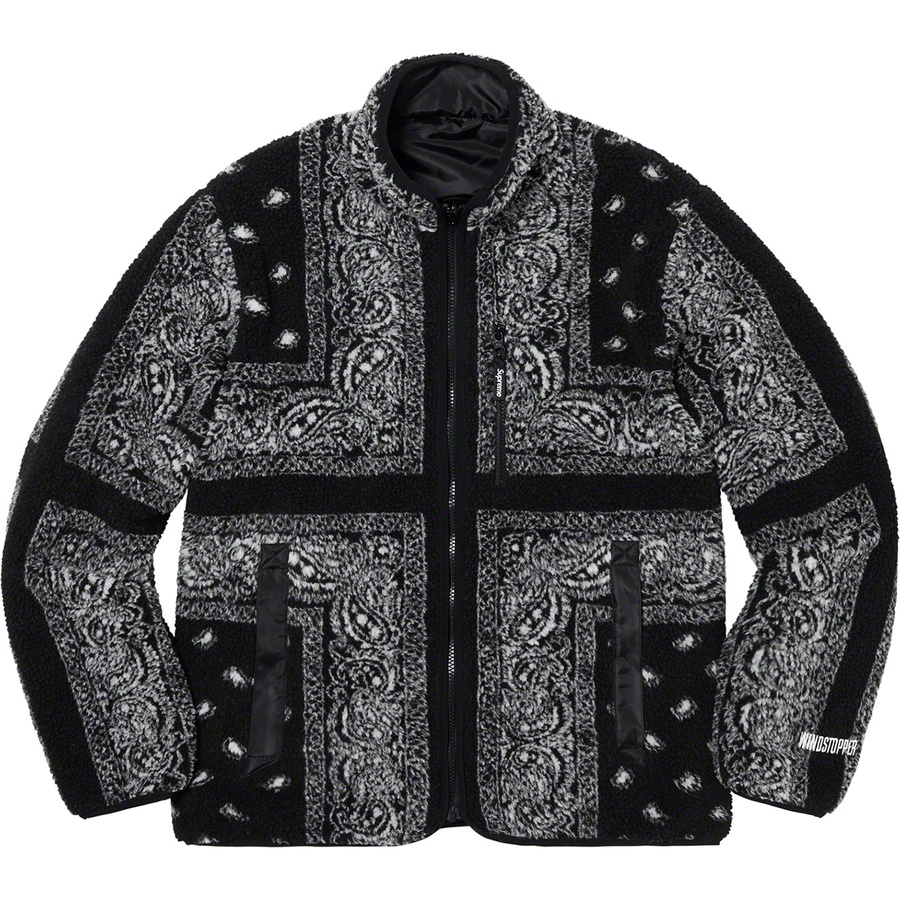 Supreme Reversible Bandana Fleece Jacket (FW19) - Black - $228