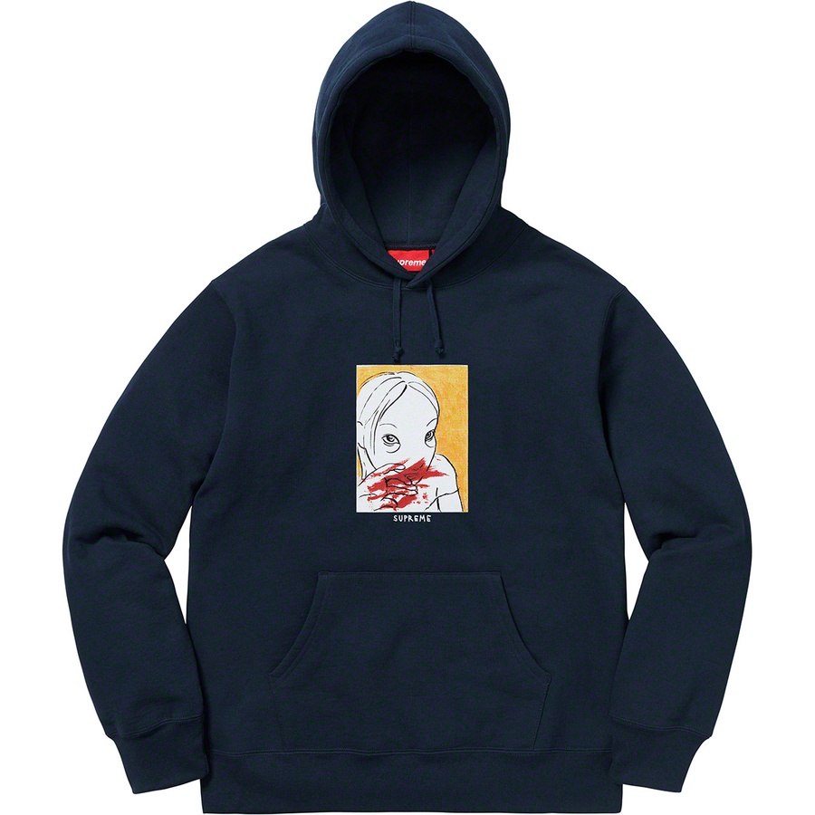 Supreme Nose Bleed Hooded Sweatshirt (FW19) - Navy - $168
