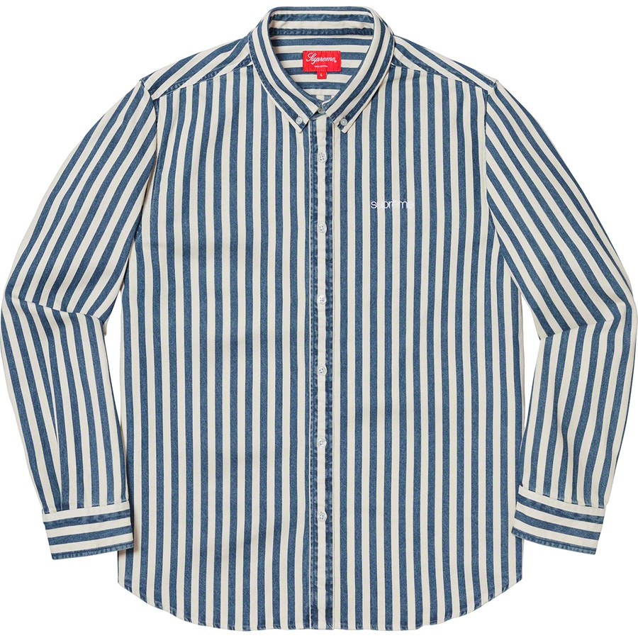 Supreme Denim Shirt (FW19) - Blue Stripe - $128