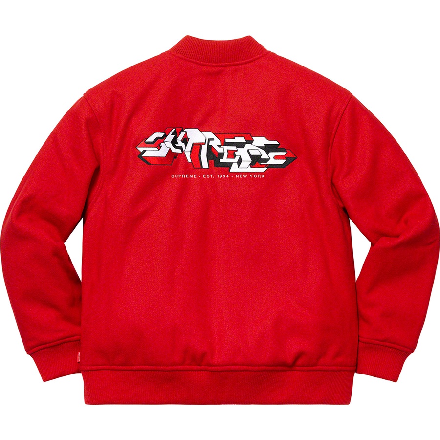 Supreme Delta Logo Varsity Jacket (FW19) - Red - $338