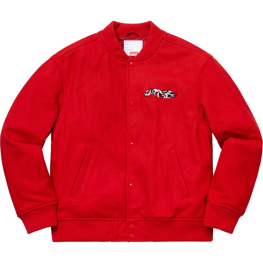 Supreme Delta Logo Varsity Jacket (FW19) - Red - $338