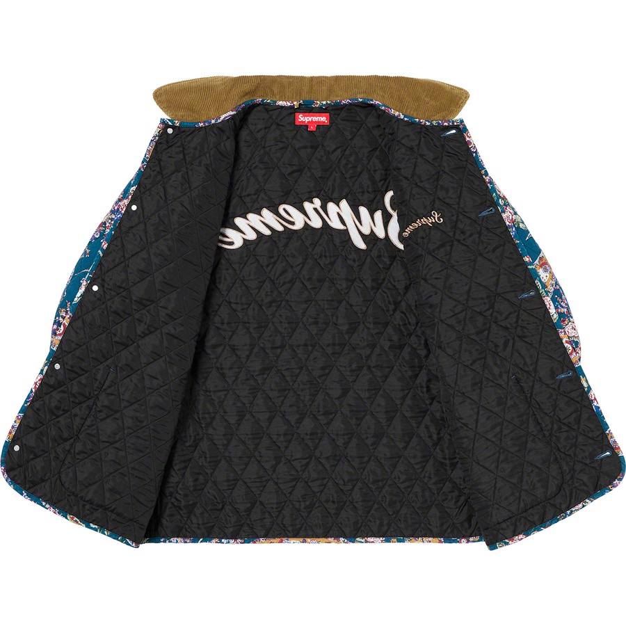 Supreme Quilted Paisley Jacket (FW19) - Navy Paisley - $188