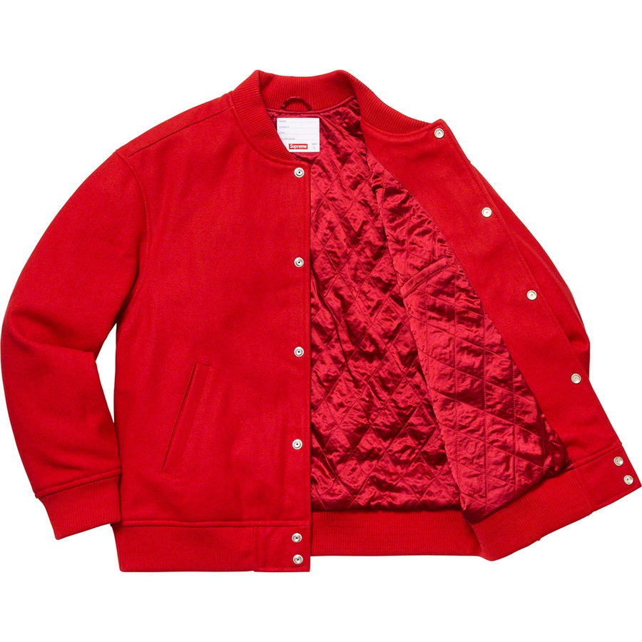 Supreme Delta Logo Varsity Jacket (FW19) - Red - $338