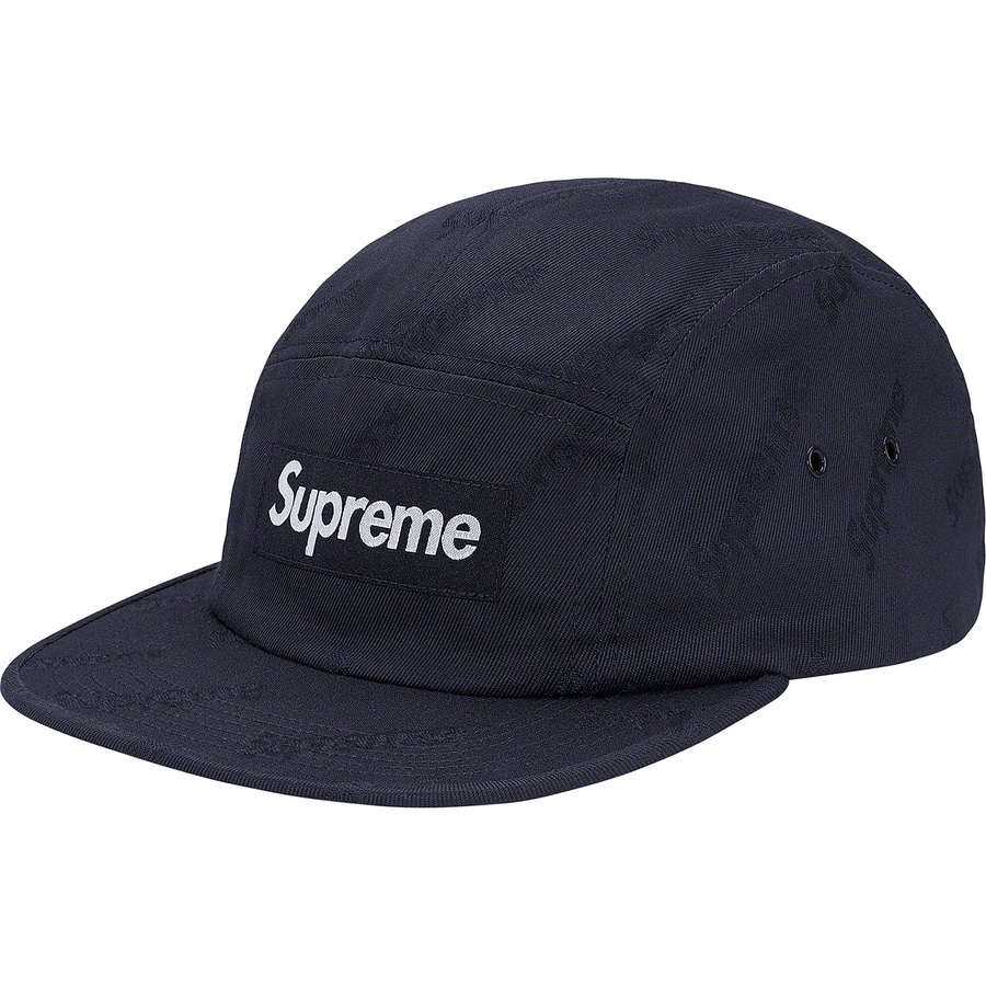 Supreme Jacquard Logos Twill Camp Cap (FW19) - Navy - $48