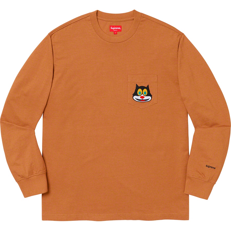 Supreme Cat L S Pocket Tee (FW19) - Rust - $78