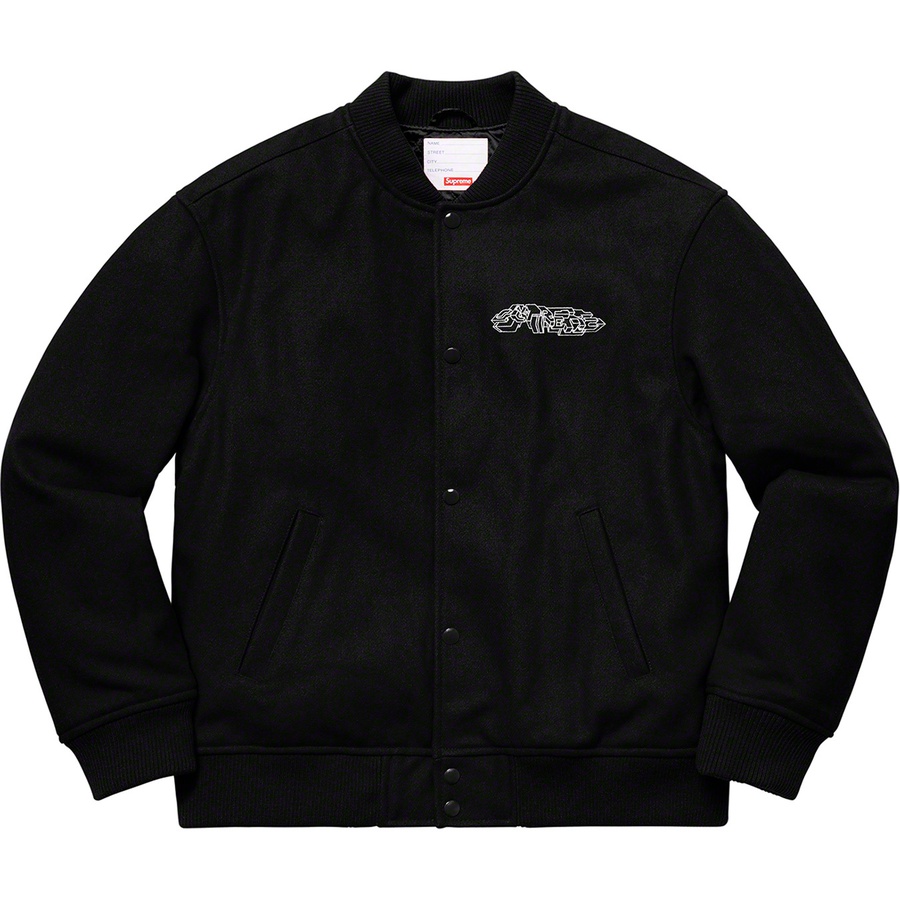 Supreme Delta Logo Varsity Jacket (FW19) - Black - $338