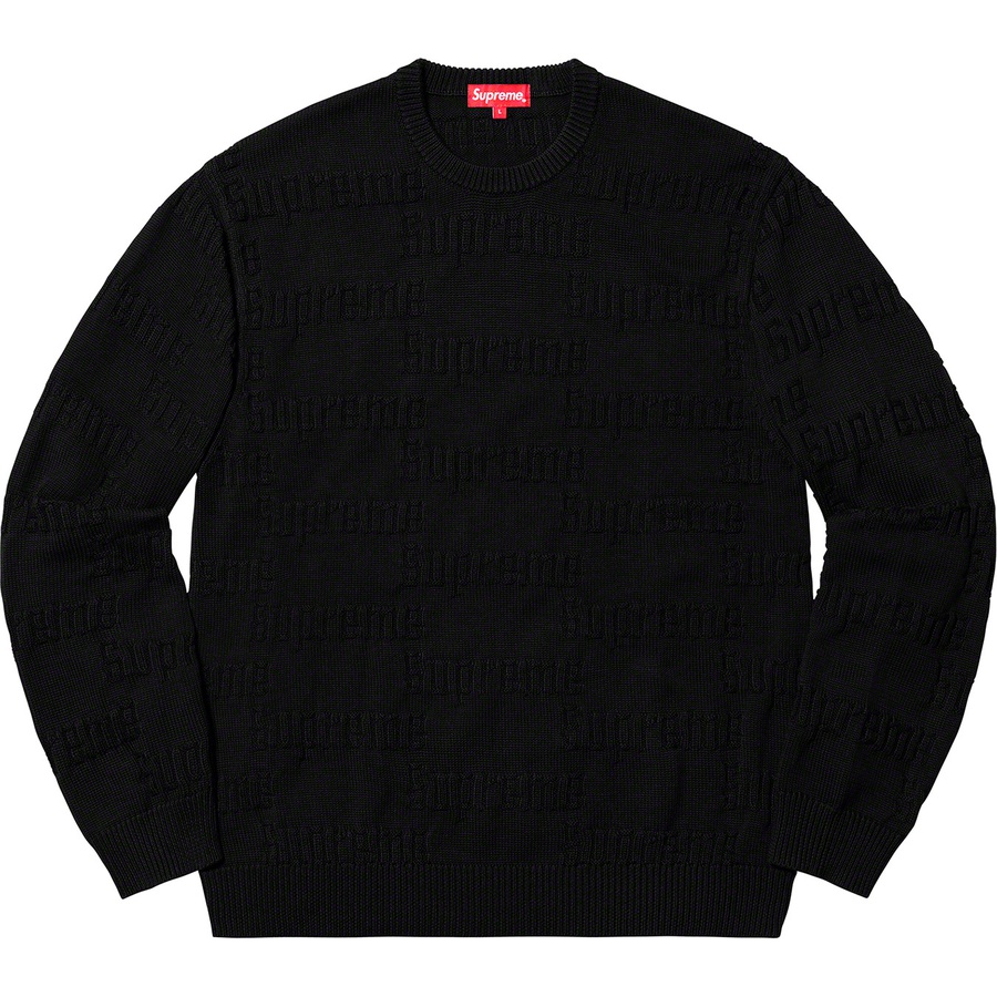 Supreme Raised Logo Sweater (FW19) - Black - $138