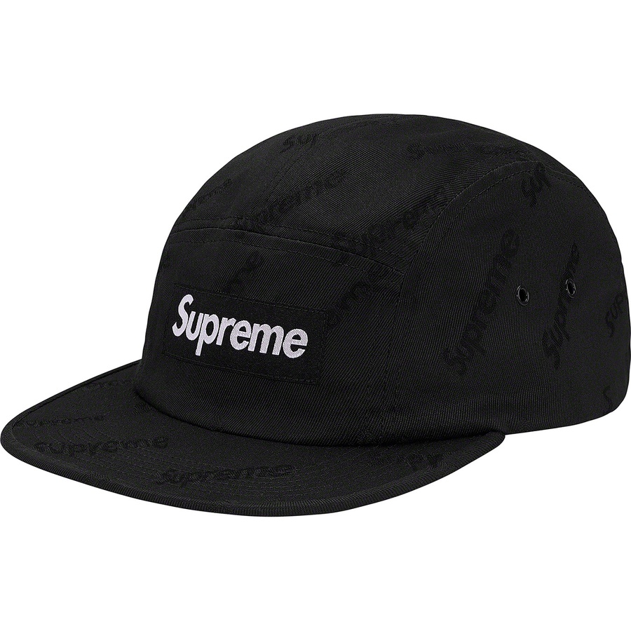 Supreme Jacquard Logos Twill Camp Cap (FW19) - Black - $48