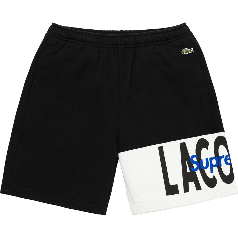 Supreme Supreme LACOSTE Logo Panel Sweatshort (FW19) - Black - $128
