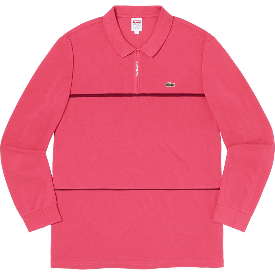 Supreme Supreme LACOSTE Pique Zip L S Polo (FW19) - Pink - $148