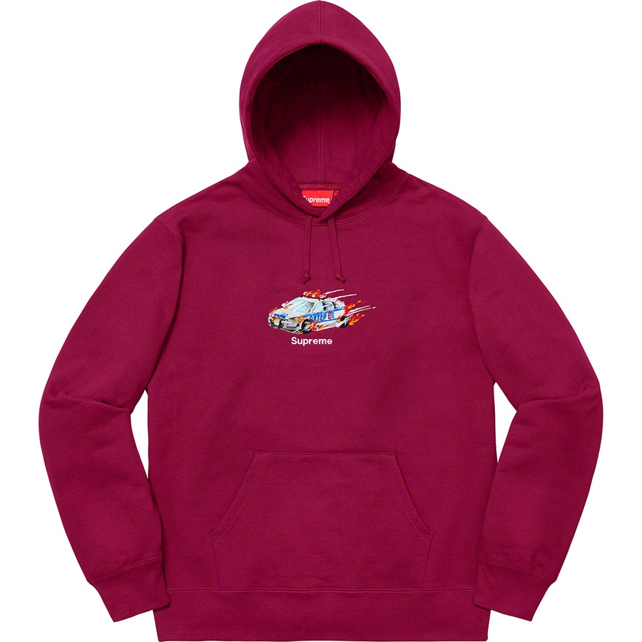 Supreme Cop Car Hooded Sweatshirt (FW19) - Dark Magenta - $158