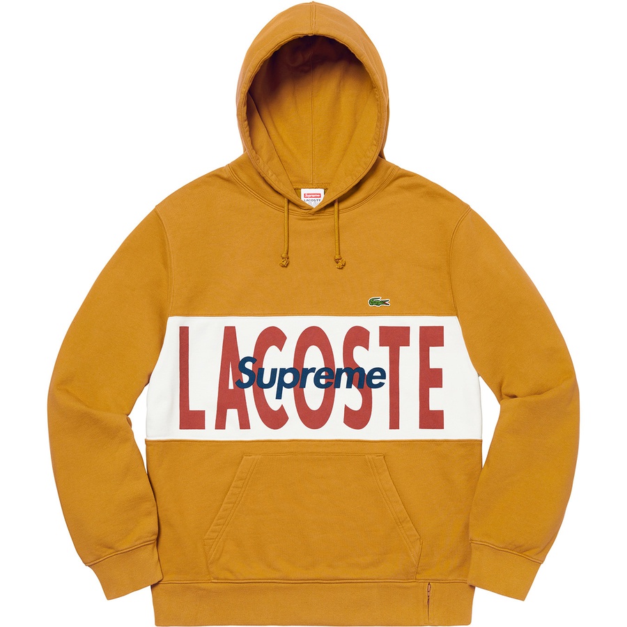 Supreme Supreme LACOSTE Logo Panel Hooded Sweatshirt (FW19) - Gold - $158