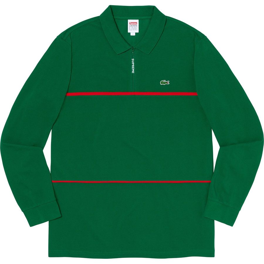 Supreme Supreme LACOSTE Pique Zip L S Polo (FW19) - Green - $148