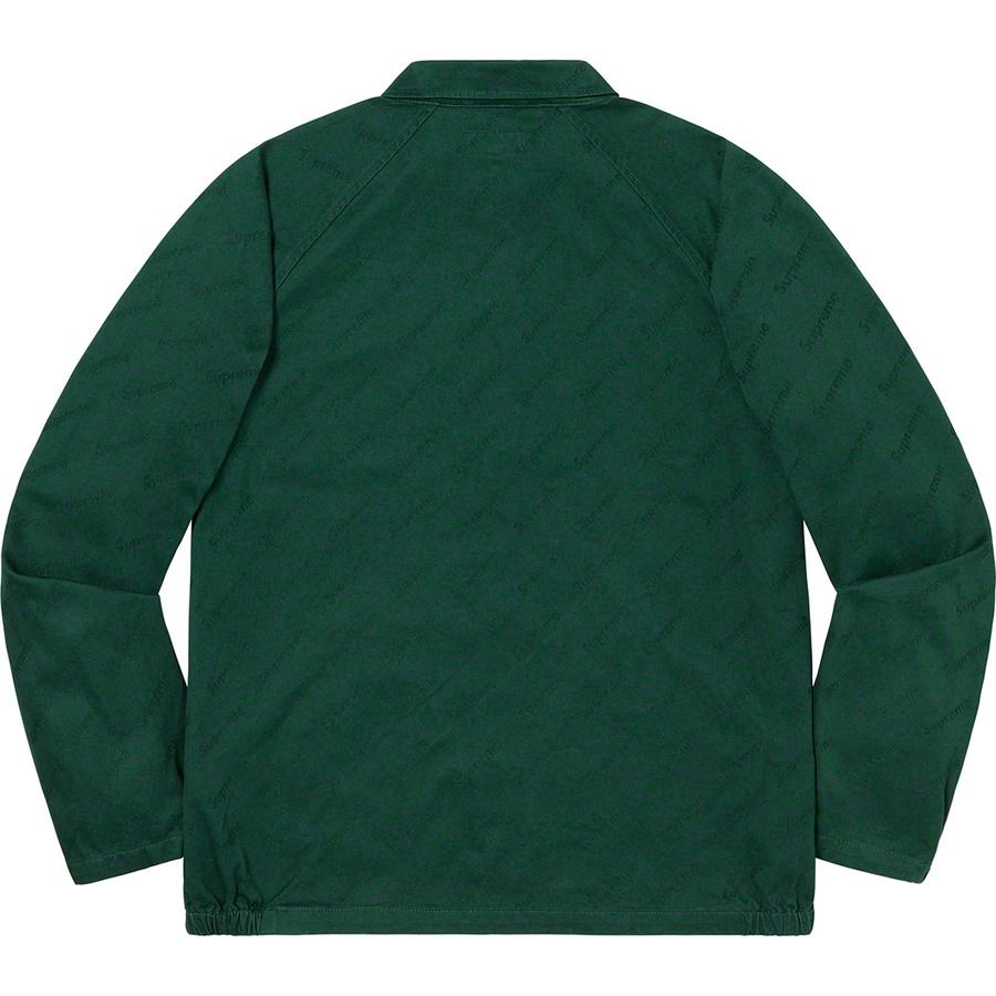 Supreme Snap Front Jacquard Logos Twill Jacket (FW19) - Forest Green - $168