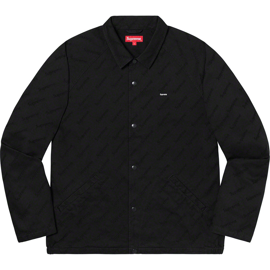 Supreme Snap Front Jacquard Logos Twill Jacket (FW19) - Black - $168